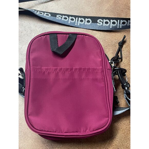 Cute Adidas Burgundy Crossbody Mini Bag- Festival Travel Bag- Excellent Cond. - Picture 6 of 9